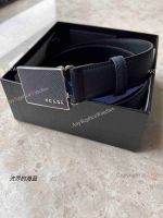 Copy Prada Saffiano Leather Belt 35mm in Baltic blue